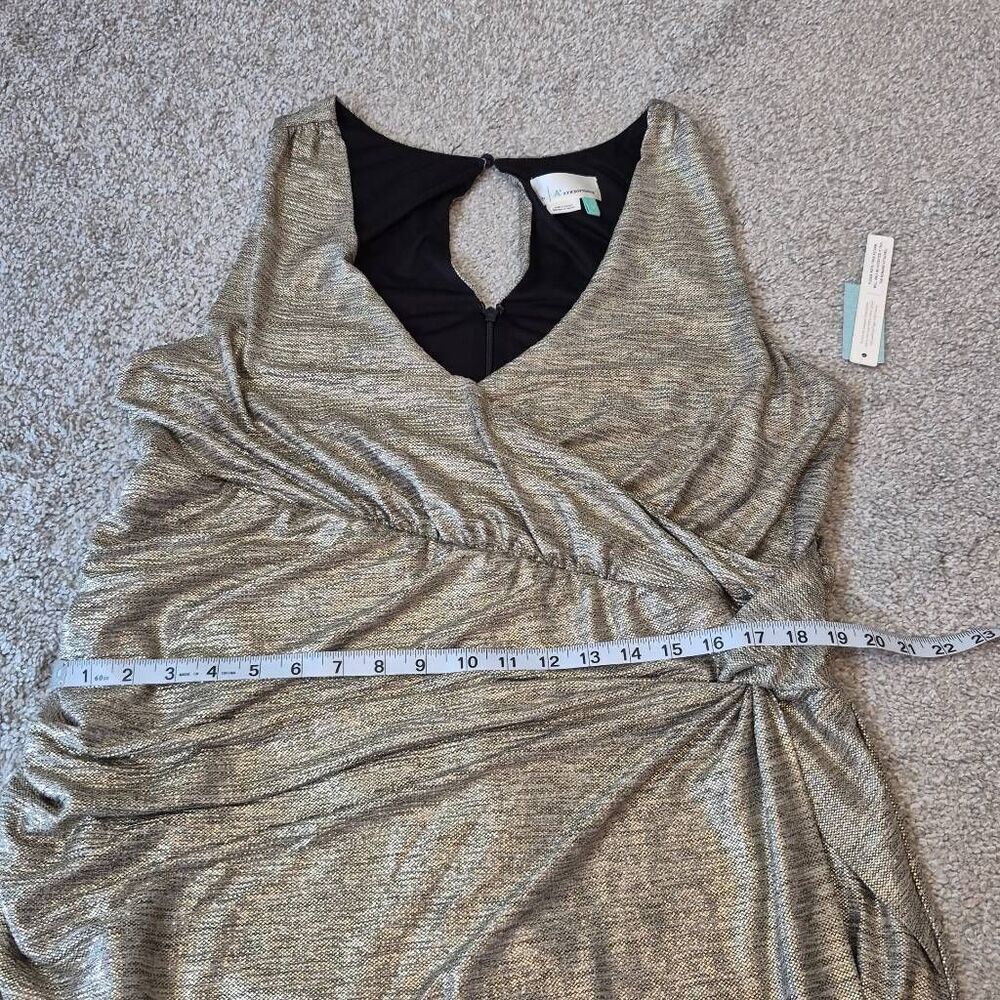 By Anthropologie Maxi Dress Womens Plus Size 1X Gold Shimmer Sleeveless - Picture 8 of 12